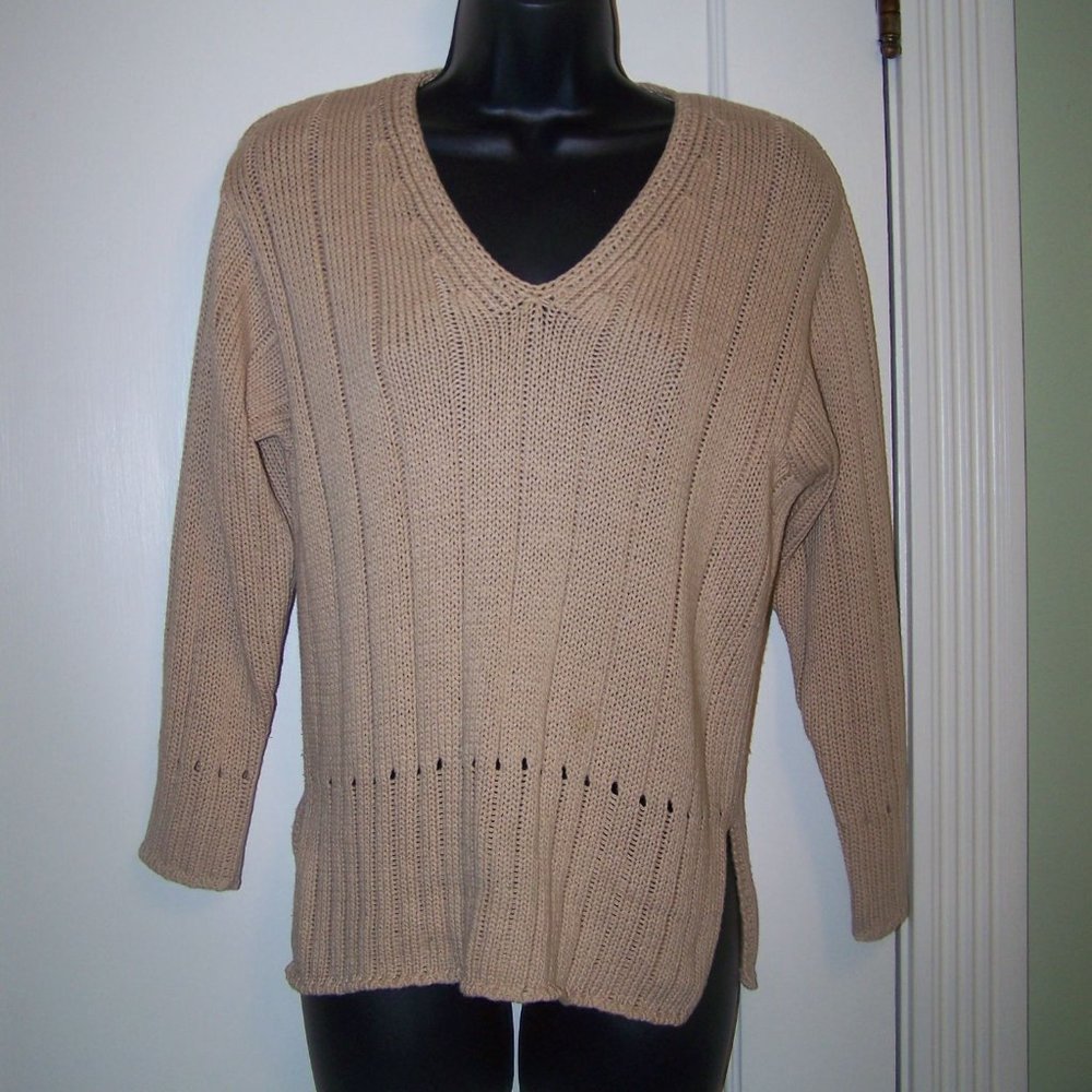 Fia Italia Sweater Handloomed Small Tan Chunky